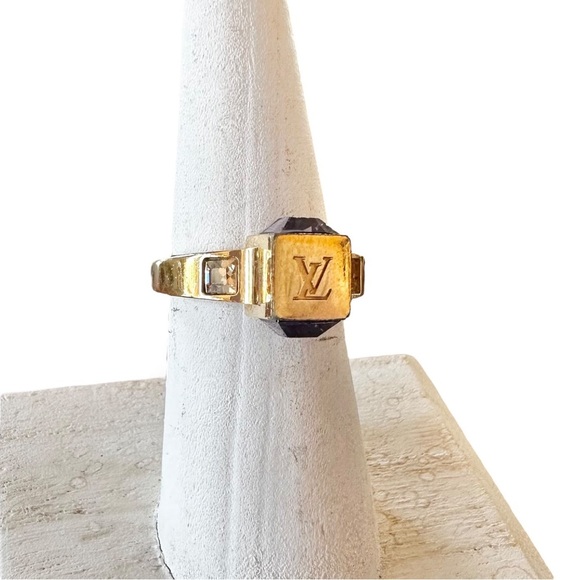 Authentic Louis Vuitton Purple & Gold Gamble Ring Size L 7.5 - Picture 6 of 14